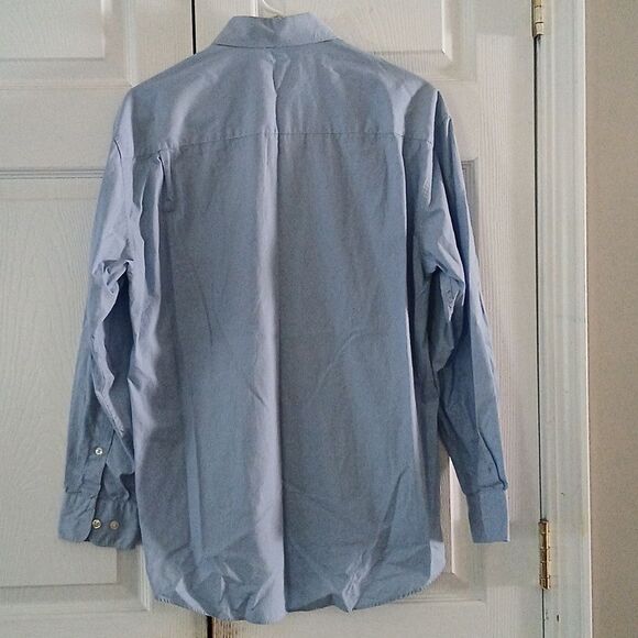 Perry Ellis Portfolio Stain Resistant blue button down dress shirt  Sz 15  32/33 - Picture 6 of 6